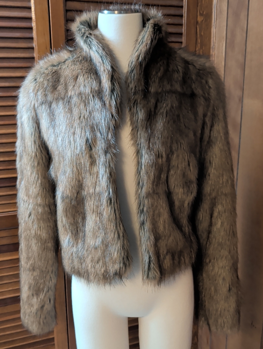 Abercrombie & Fitch Brown Faux Fur Jacket